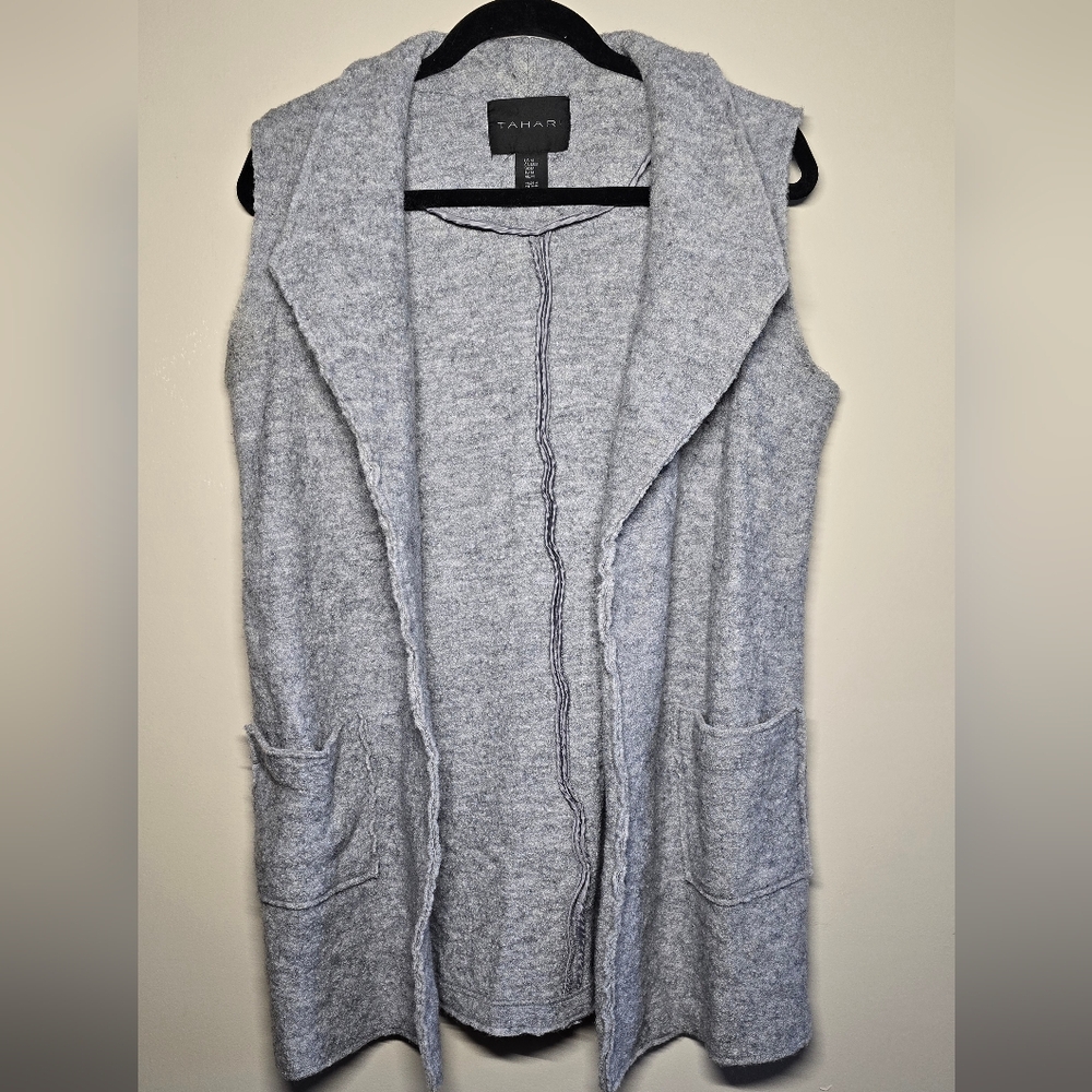 Tahari Grey Wool Vest